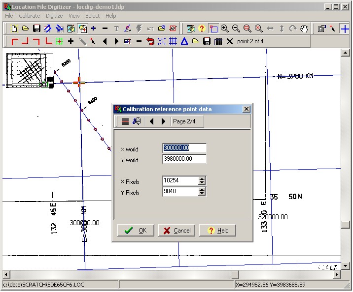 LOCDIG calibrating screenshot