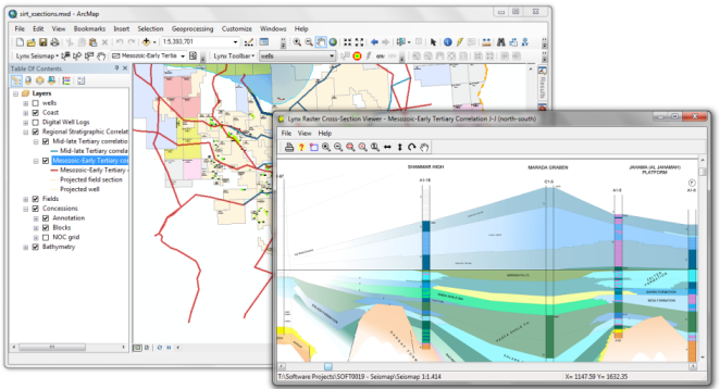 Seismap Cross-section viewer